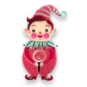 Cute Elf Brooch with Red and Green Accents